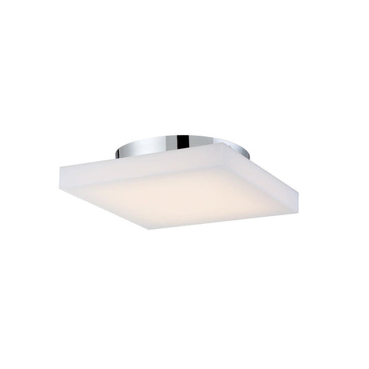 Eurofase Lighting Evolve 6" Dimmable Integrated LED Chrome Flush Mount With White Acrylic Shade