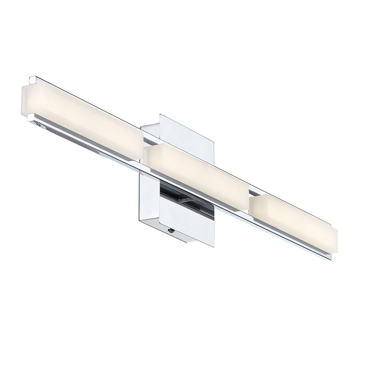 Eurofase Lighting Fanton 30" 3-Light Integrated LED Chrome Wall Sconce With Frosted Acrylic Shade