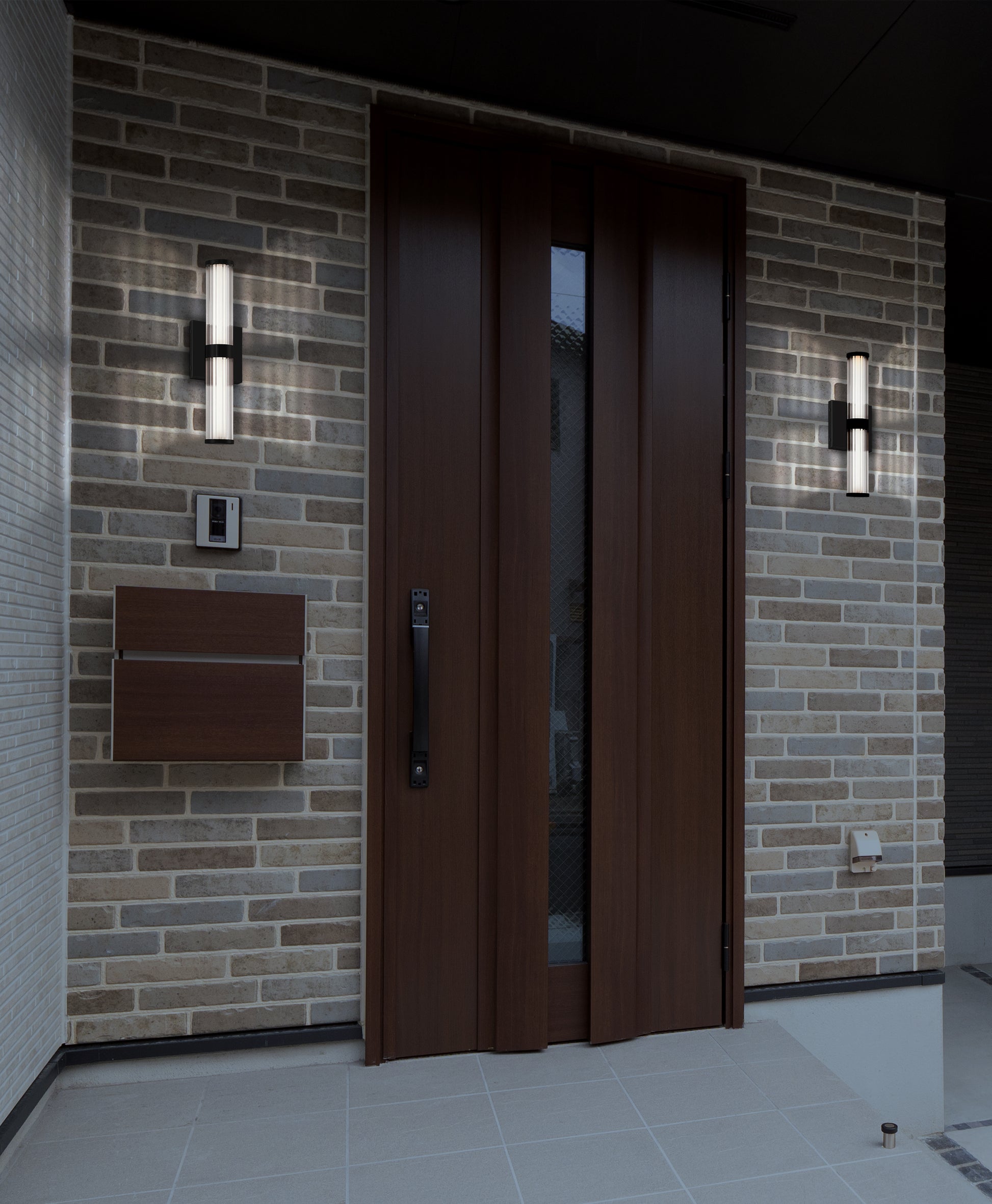 Eurofase Lighting Fayton 14" 1-Light Integrated LED Clear Glass Shade Matte Black Outdoor Wall Sconce