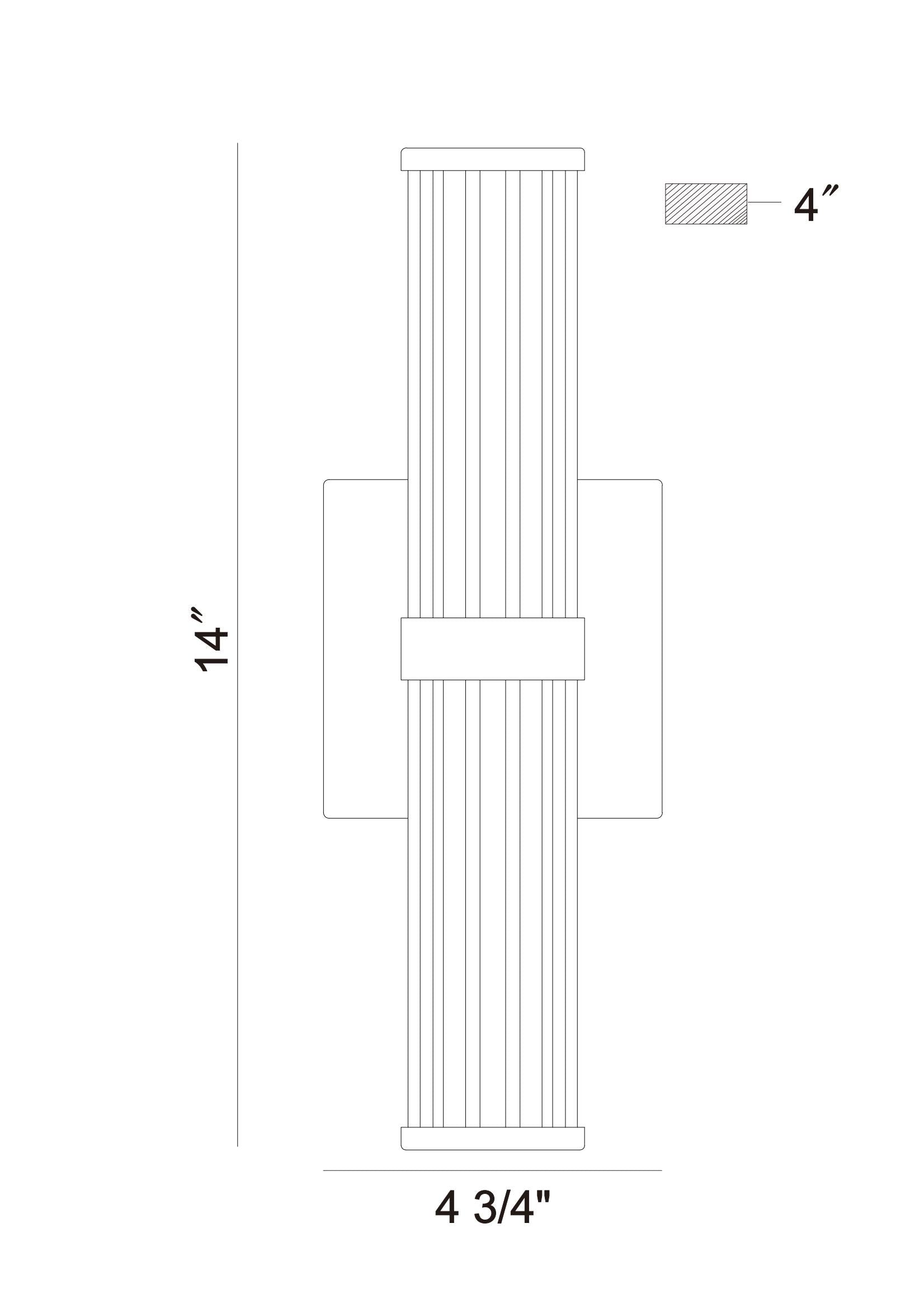 Eurofase Lighting Fayton 14" 1-Light Integrated LED Clear Glass Shade Matte Gold Outdoor Wall Sconce