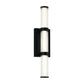 Eurofase Lighting Fayton 21" 1-Light Integrated LED Clear Glass Shade Matte Black Outdoor Wall Sconce