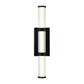 Eurofase Lighting Fayton 21" 1-Light Integrated LED Clear Glass Shade Matte Black Outdoor Wall Sconce
