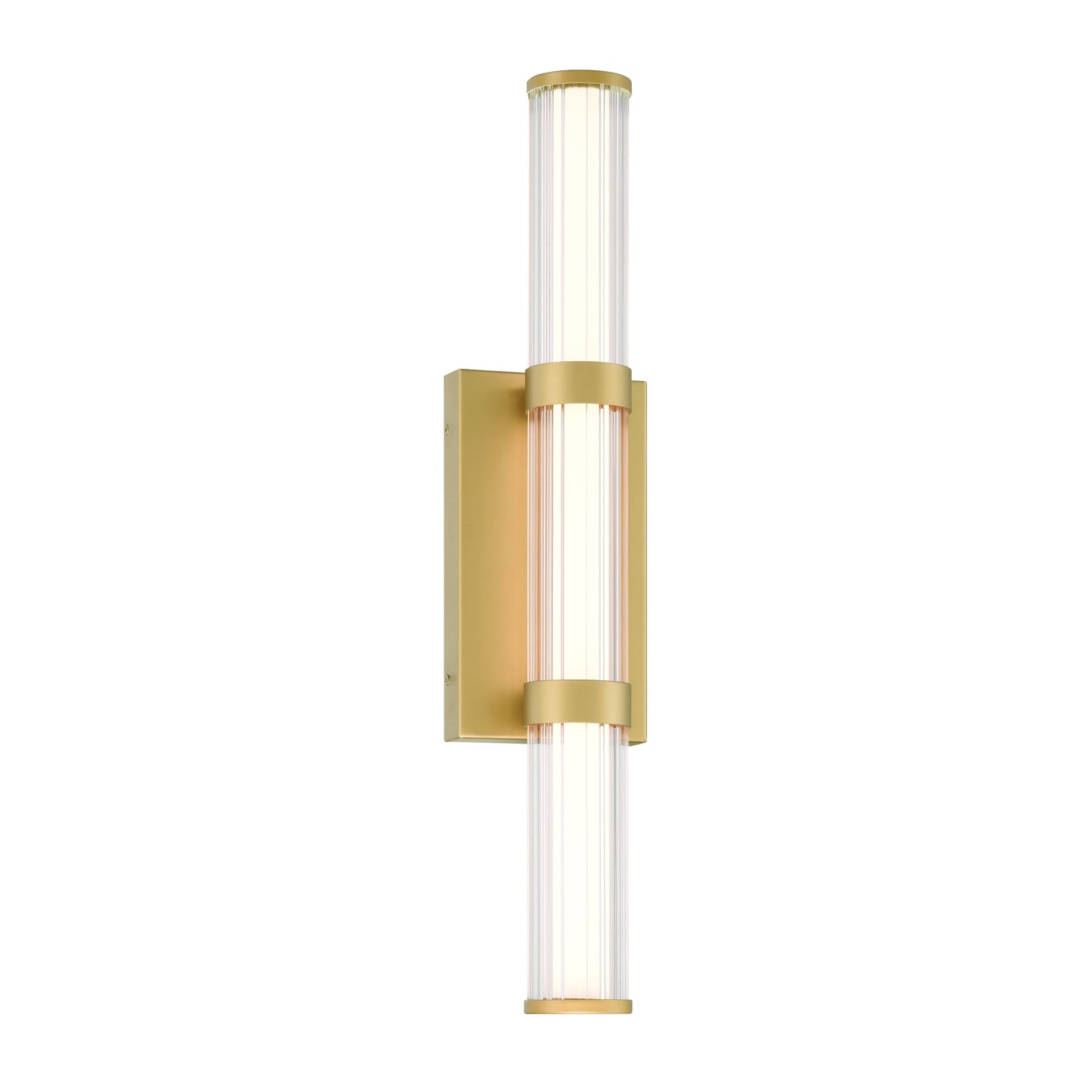 Eurofase Lighting Fayton 21" 1-Light Integrated LED Clear Glass Shade Matte Gold Outdoor Wall Sconce