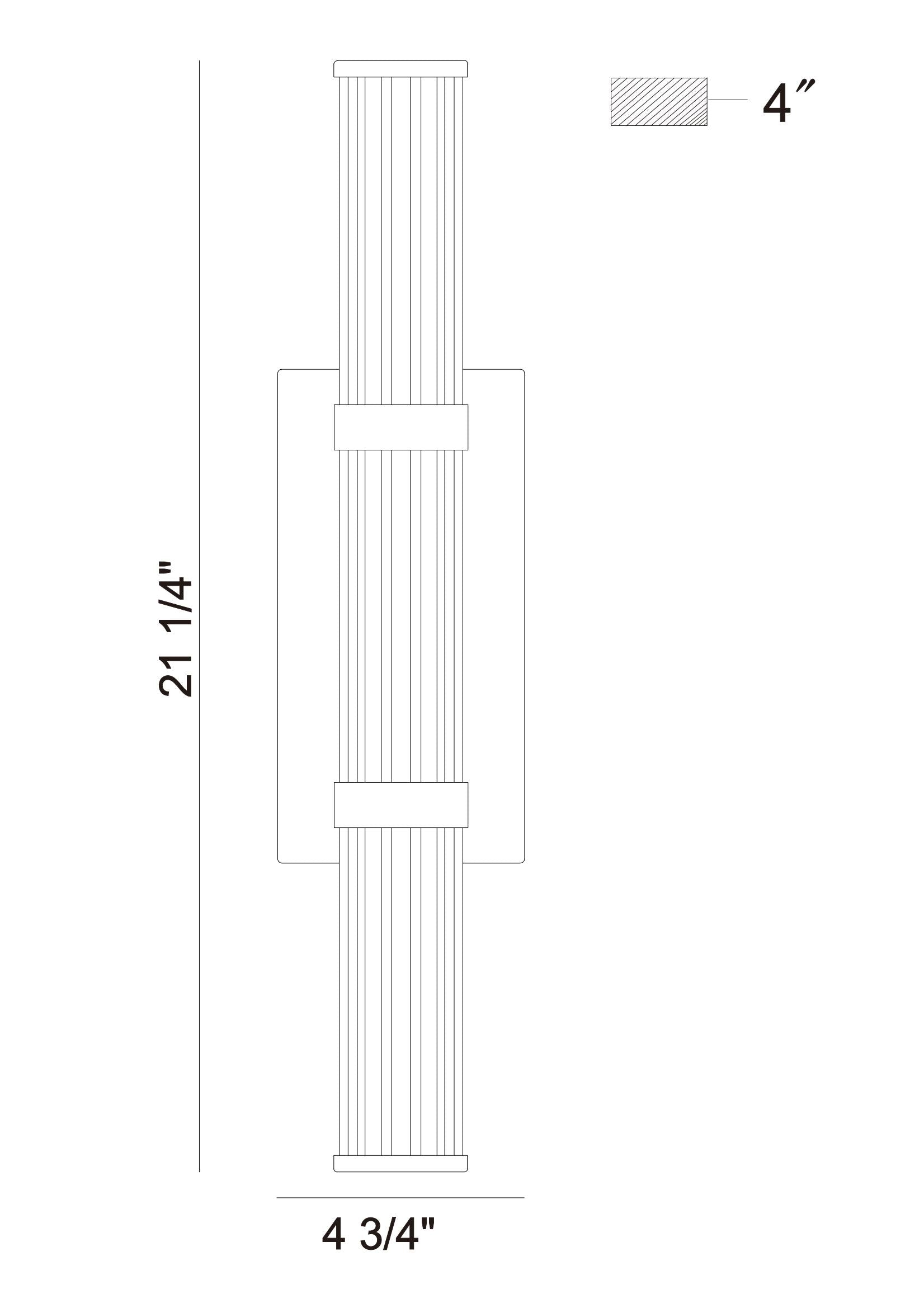 Eurofase Lighting Fayton 21" 1-Light Integrated LED Clear Glass Shade Matte Gold Outdoor Wall Sconce