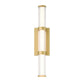 Eurofase Lighting Fayton 21" 1-Light Integrated LED Clear Glass Shade Matte Gold Outdoor Wall Sconce