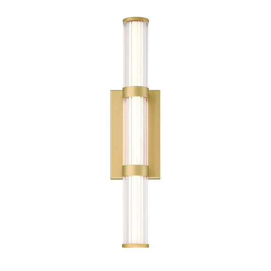 Eurofase Lighting Fayton 21" 1-Light Integrated LED Clear Glass Shade Matte Gold Outdoor Wall Sconce