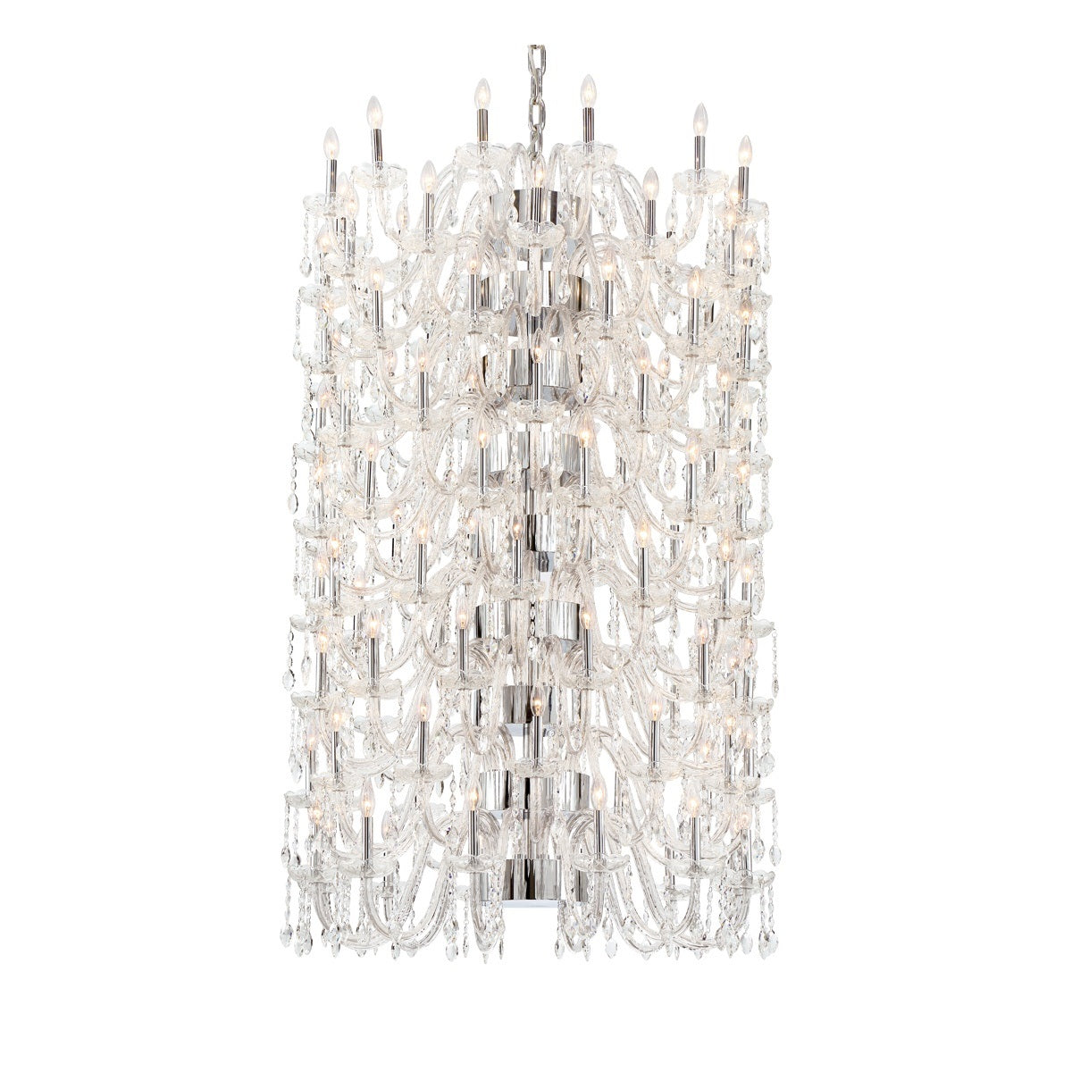 Eurofase Lighting Ferrero 42" 108-light Round 24-Tier Dimmable Incandescent Chrome Chandelier With Clear Crystal Shades