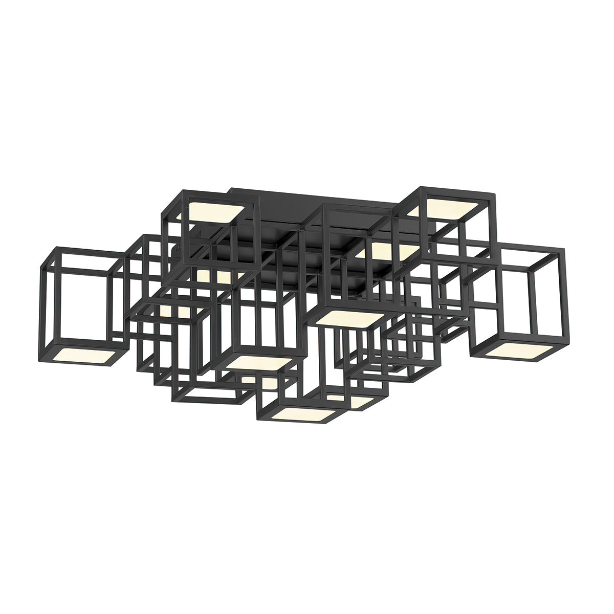 Eurofase Lighting Ferro 25" 13-Light Black Open Box Shade Flush Mount With Dimmable Ultra Slim LED Panels