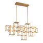 Eurofase Lighting Ferro 40" 9-Light Gold Open Box Shade Linear Chandelier With Dimmable Ultra Slim LED Panels