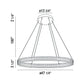 Eurofase Lighting Forster 47" 1-Tier Dimmable Integrated LED Metal Round Black Chandelier With Chrome Acrylic Shades