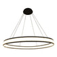 Eurofase Lighting Forster 47" 1-Tier Dimmable Integrated LED Metal Round Black Chandelier With Chrome Acrylic Shades