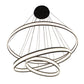 Eurofase Lighting Forster 60" 3-Tier Dimmable Integrated LED Metal Round Black Chandelier With Chrome Acrylic Shades