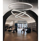 Eurofase Lighting Forster 60" 3-Tier Dimmable Integrated LED Metal Round Black Chandelier With Chrome Acrylic Shades