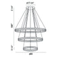 Eurofase Lighting Forster 60" 3-Tier Dimmable Integrated LED Metal Round Black Chandelier With Chrome Acrylic Shades