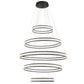 Eurofase Lighting Forster 60" 5-Tier Dimmable Integrated LED Metal Round Black Chandelier With Chrome Acrylic Shades