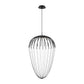 Eurofase Lighting Frusta 20" 5-Light Black Integrated LED Round Pendant Light With Bead Accents