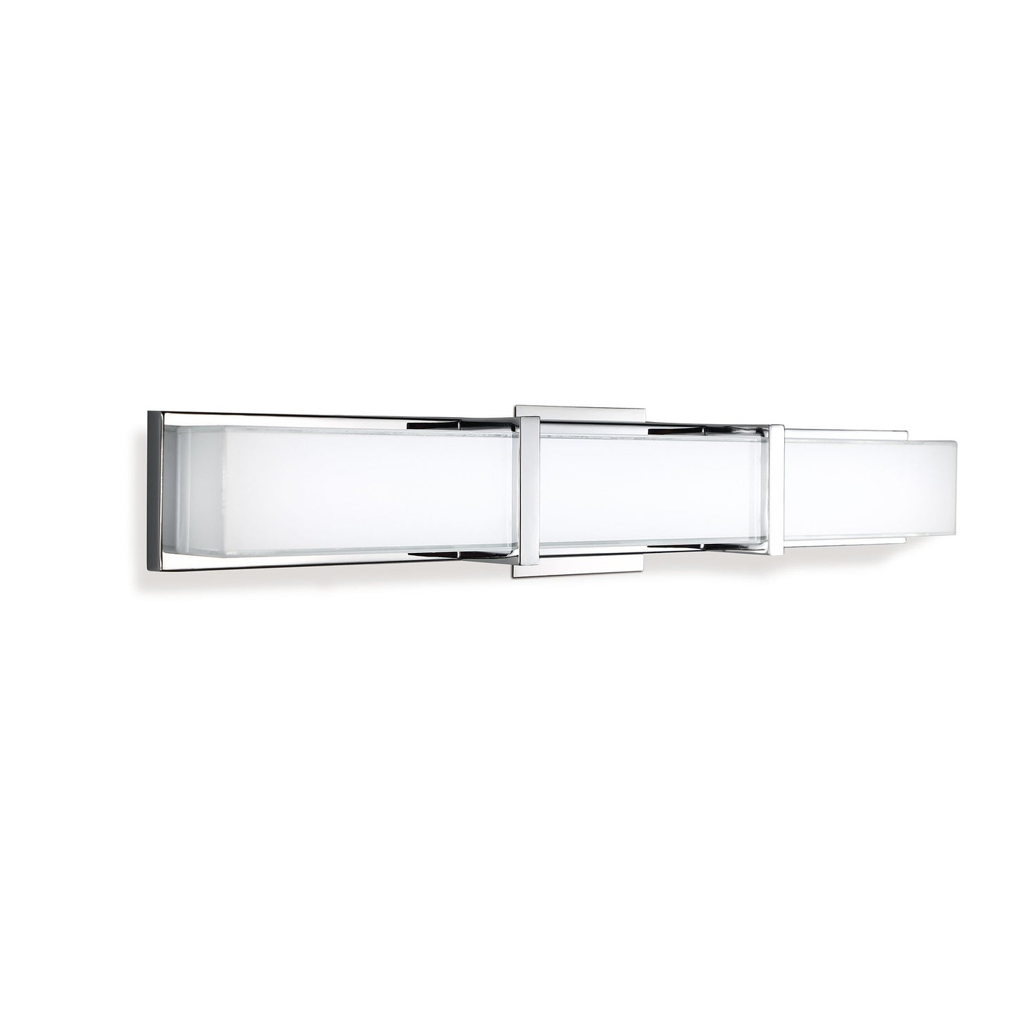 Eurofase Lighting Gerrard 32" Dimmable Integrated LED Chrome Wall Sconce With Opal White Glass Shade