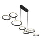 Eurofase Lighting Giro 59" 8-Light Dimmable Integrated LED Metal Matte Black Chandelier With White Acrylic Circular Shades