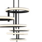 Eurofase Lighting Giro 59" 8-Light Dimmable Integrated LED Metal Matte Black Chandelier With White Acrylic Circular Shades