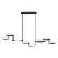 Eurofase Lighting Giro 59" 8-Light Dimmable Integrated LED Metal Matte Black Chandelier With White Acrylic Circular Shades