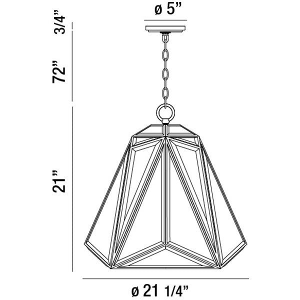 Eurofase Lighting Glacier 21" 5-Light Bronze Incandescent Geometric Pendant Light With Glass Shades
