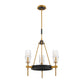 Eurofase Lighting Gladstone 21" 3-light Round Incandescent Antique Brass/Black Chandelier With Clear Glass Shades