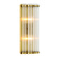 Eurofase Lighting Glasbury 14" 2-Light Ribbed Glass Shade Gold Wall Sconce