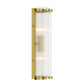 Eurofase Lighting Glasbury 14" 2-Light Ribbed Glass Shade Gold Wall Sconce