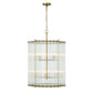 Eurofase Lighting Glasbury 22" 8-Light Ribbed Glass Shade Gold Chandelier