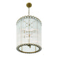Eurofase Lighting Glasbury 22" 8-Light Ribbed Glass Shade Gold Chandelier