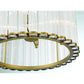 Eurofase Lighting Glasbury 22" 8-Light Ribbed Glass Shade Gold Chandelier