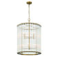 Eurofase Lighting Glasbury 22" 8-Light Ribbed Glass Shade Gold Chandelier