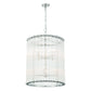 Eurofase Lighting Glasbury 22" 8-Light Ribbed Glass Shade Polished Nickel Chandelier