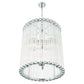 Eurofase Lighting Glasbury 22" 8-Light Ribbed Glass Shade Polished Nickel Chandelier