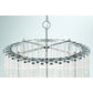 Eurofase Lighting Glasbury 22" 8-Light Ribbed Glass Shade Polished Nickel Chandelier