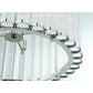 Eurofase Lighting Glasbury 22" 8-Light Ribbed Glass Shade Polished Nickel Chandelier