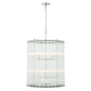 Eurofase Lighting Glasbury 22" 8-Light Ribbed Glass Shade Polished Nickel Chandelier