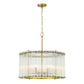 Eurofase Lighting Glasbury 24" 6-Light Ribbed Glass Shade Gold Chandelier