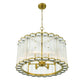 Eurofase Lighting Glasbury 24" 6-Light Ribbed Glass Shade Gold Chandelier