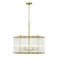 Eurofase Lighting Glasbury 24" 6-Light Ribbed Glass Shade Gold Chandelier