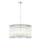 Eurofase Lighting Glasbury 24" 6-Light Ribbed Glass Shade Polished Nickel Chandelier