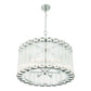 Eurofase Lighting Glasbury 24" 6-Light Ribbed Glass Shade Polished Nickel Chandelier