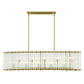 Eurofase Lighting Glasbury 52" 10-Light Ribbed Glass Shade Gold Chandelier