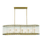 Eurofase Lighting Glasbury 52" 10-Light Ribbed Glass Shade Gold Chandelier