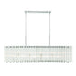 Eurofase Lighting Glasbury 52" 10-Light Ribbed Glass Shade Polished Nickel Chandelier