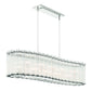 Eurofase Lighting Glasbury 52" 10-Light Ribbed Glass Shade Polished Nickel Chandelier