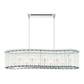 Eurofase Lighting Glasbury 52" 10-Light Ribbed Glass Shade Polished Nickel Chandelier