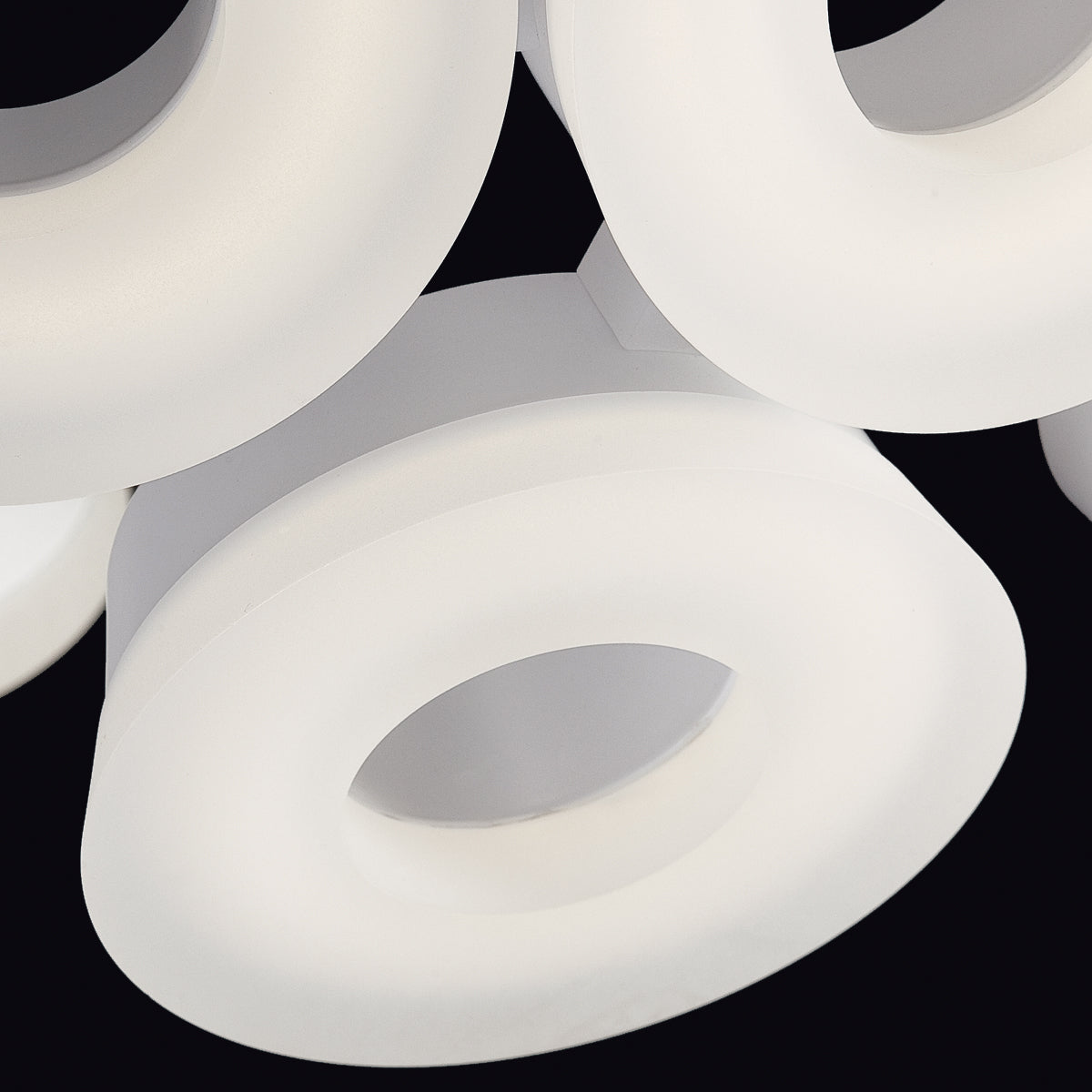 Eurofase Lighting Glendale 20" 35-Light Dimmable Integrated LED Aluminum White Chandelier With Frosted White Shades