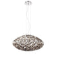 Eurofase Lighting Grace 24" 6-light Dimmable Halogen Bulb Polished Nickel Chandelier With Curled Nickel Strip Accents