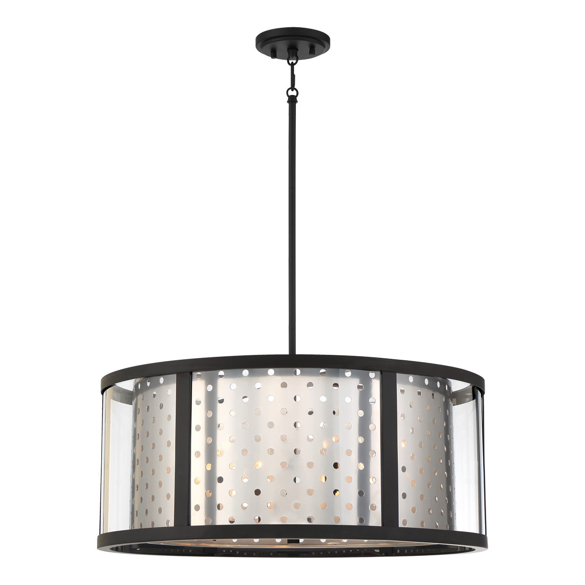 Eurofase Lighting Grado 25" 6-Light Dimmable Incandescent Pendant Light With Chrome And Clear Glass Shade